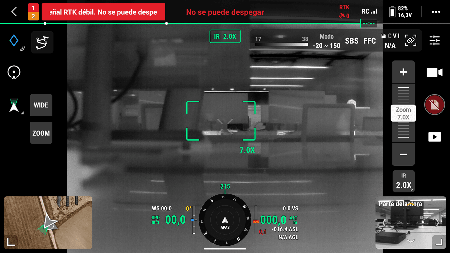 DJI thermal camera White-Hot palette setting