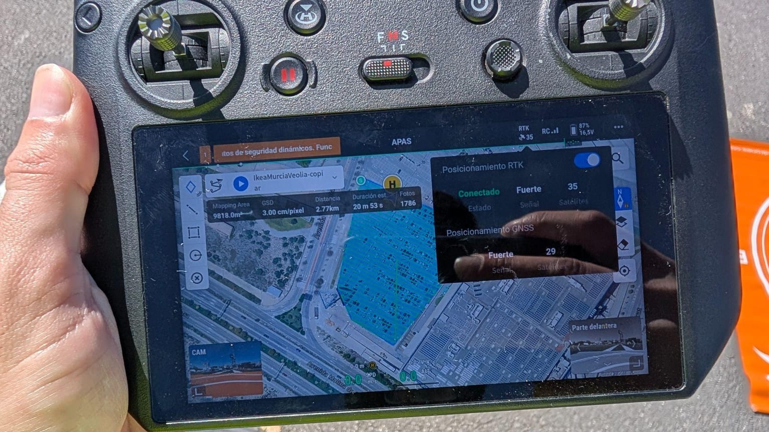 DJI RTK connected and active status